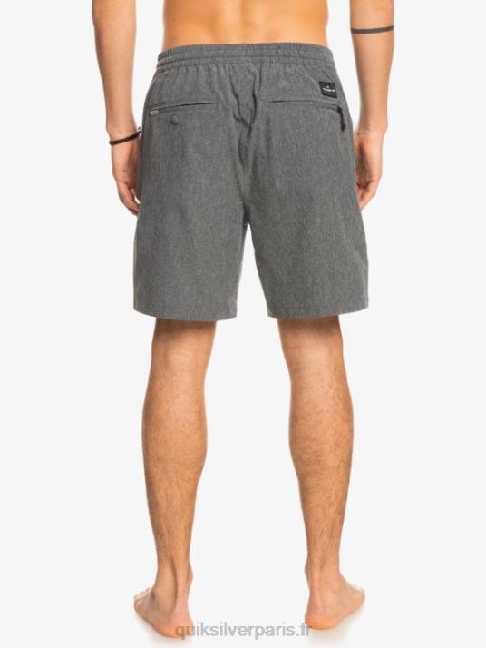 Hommes Quiksilver short hybride amphibie 18 chiné élastique D6PT1664 noir