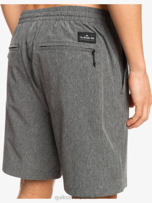 Hommes Quiksilver short hybride amphibie 18 chiné élastique D6PT1664 noir