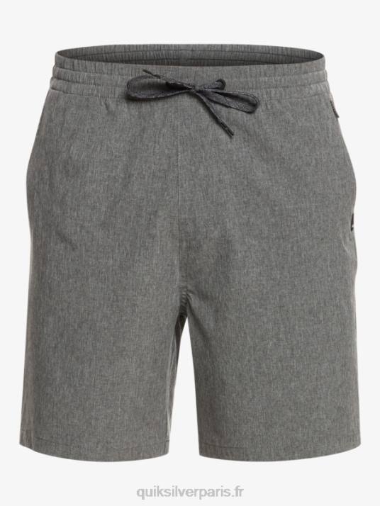 Hommes Quiksilver short hybride amphibie 18 chiné élastique D6PT1664 noir
