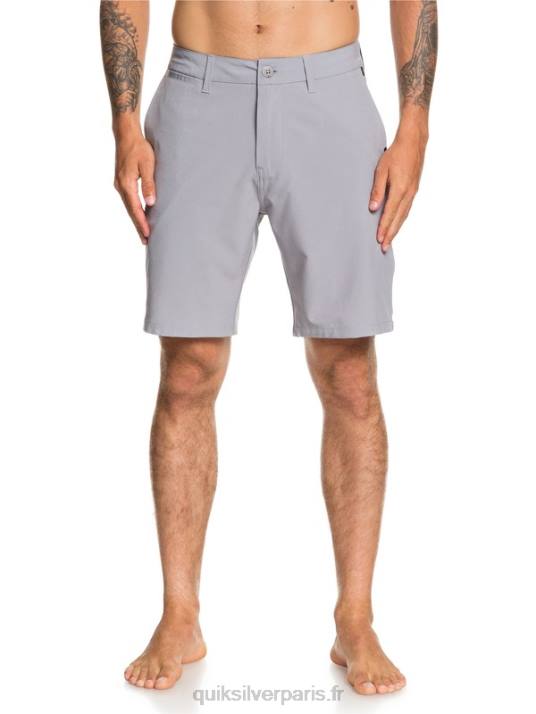 Hommes Quiksilver short hybride union amphibian 20 D6PT1319 neige fondue