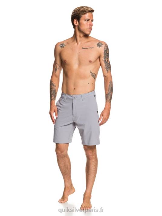 Hommes Quiksilver short hybride union amphibian 20 D6PT1319 neige fondue