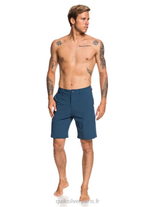 Hommes Quiksilver short hybride union amphibian 20 D6PT1320 bleu majolique