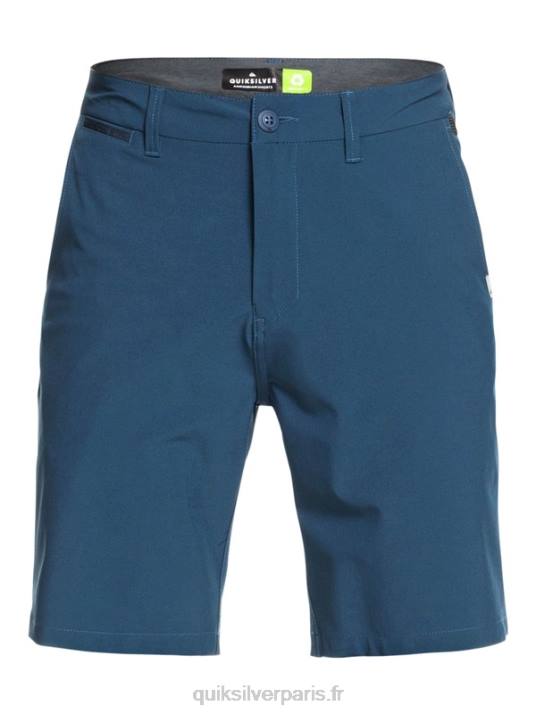 Hommes Quiksilver short hybride union amphibian 20 D6PT1320 bleu majolique