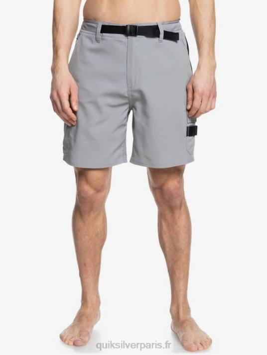 Hommes Quiksilver short waterman azimut amphibie 18 D6PT789 clocher gris
