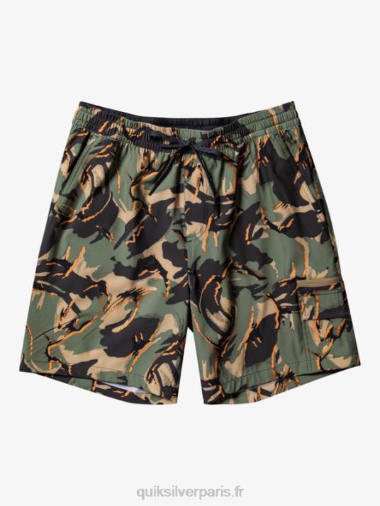 Hommes Quiksilver taxer cargo 18 short de bain amphibie D6PT252 camouflage - plage
