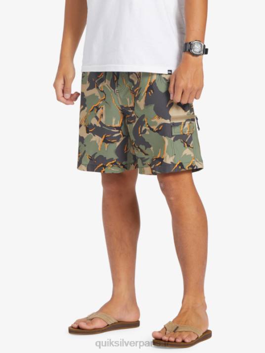 Hommes Quiksilver taxer cargo 18 short de bain amphibie D6PT252 camouflage - plage