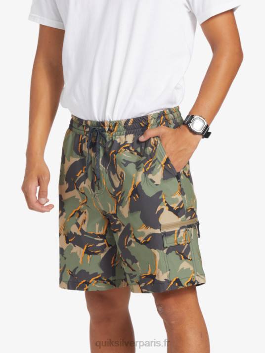Hommes Quiksilver taxer cargo 18 short de bain amphibie D6PT252 camouflage - plage