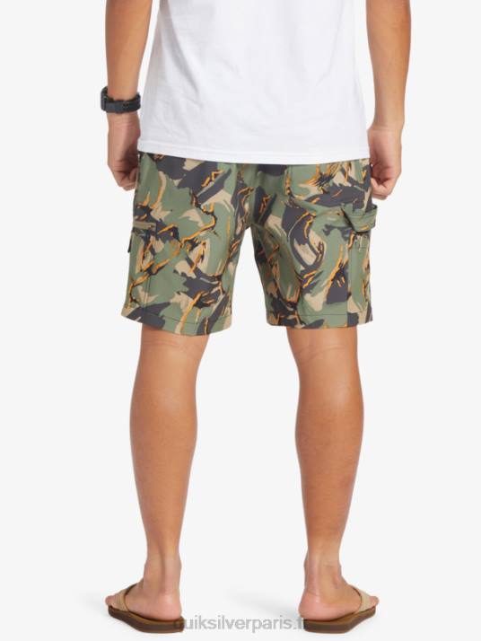 Hommes Quiksilver taxer cargo 18 short de bain amphibie D6PT252 camouflage - plage