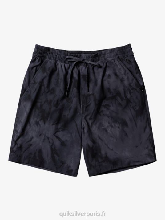 Hommes Quiksilver taxer print 18 short de bain amphibie D6PT101 noir
