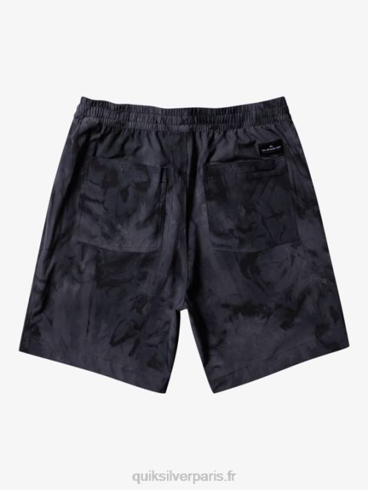 Hommes Quiksilver taxer print 18 short de bain amphibie D6PT101 noir