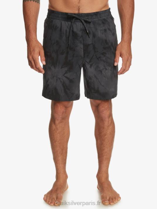 Hommes Quiksilver taxer print 18 short de bain amphibie D6PT101 noir