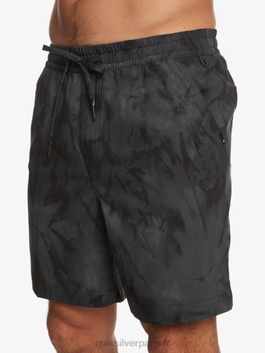 Hommes Quiksilver taxer print 18 short de bain amphibie D6PT101 noir