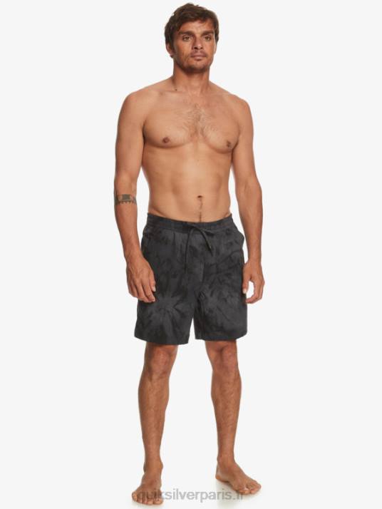 Hommes Quiksilver taxer print 18 short de bain amphibie D6PT101 noir