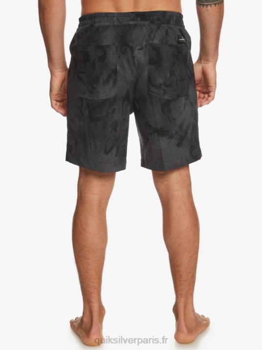 Hommes Quiksilver taxer print 18 short de bain amphibie D6PT101 noir