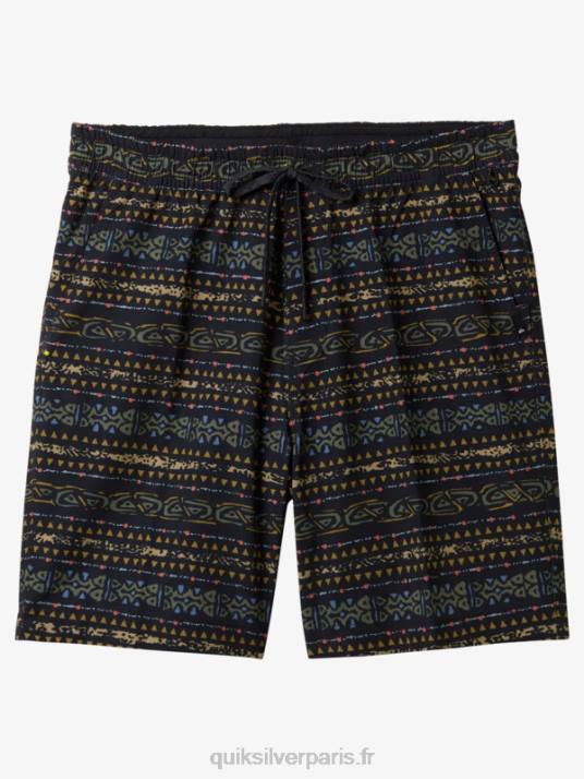 Hommes Quiksilver taxer print 18 short de bain amphibie D6PT102 noir