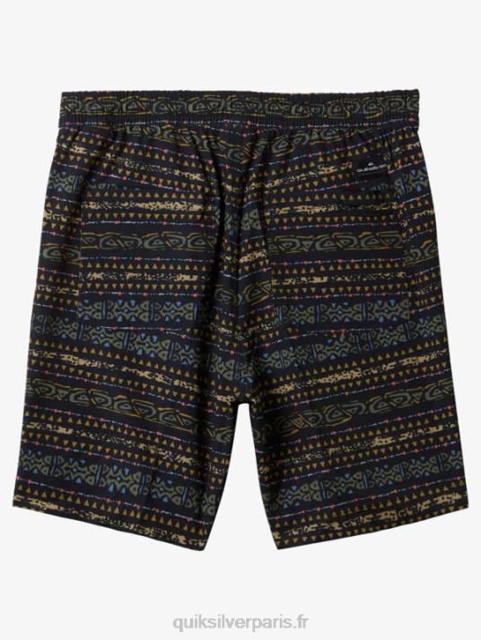 Hommes Quiksilver taxer print 18 short de bain amphibie D6PT102 noir