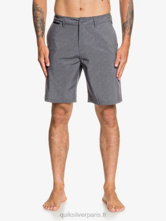 Hommes Quiksilver union heather amphibian 20 short hybride D6PT1585 noir