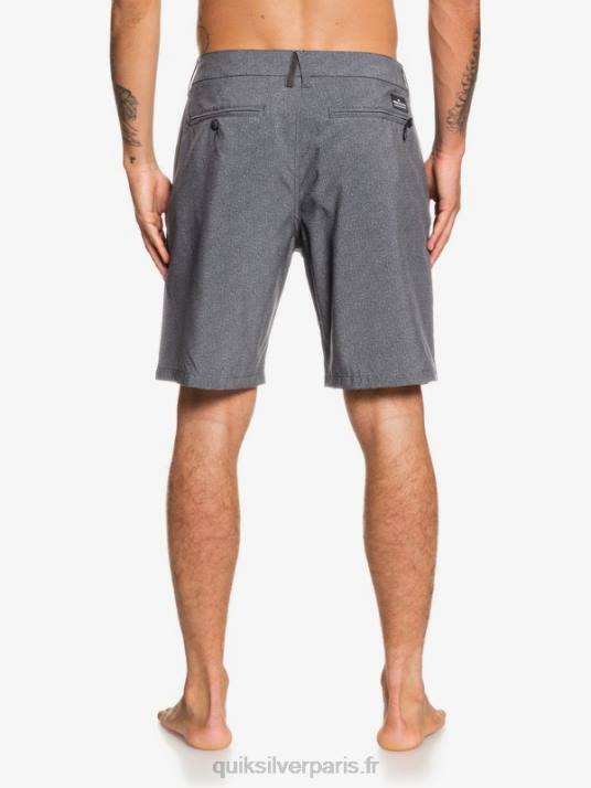 Hommes Quiksilver union heather amphibian 20 short hybride D6PT1585 noir