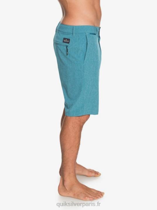 Hommes Quiksilver union heather amphibian 20 short hybride D6PT1588 corail bleu