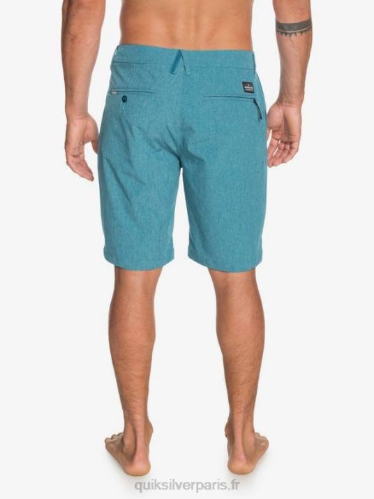 Hommes Quiksilver union heather amphibian 20 short hybride D6PT1588 corail bleu