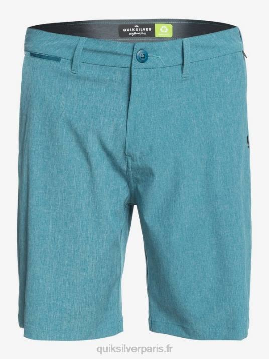 Hommes Quiksilver union heather amphibian 20 short hybride D6PT1588 corail bleu