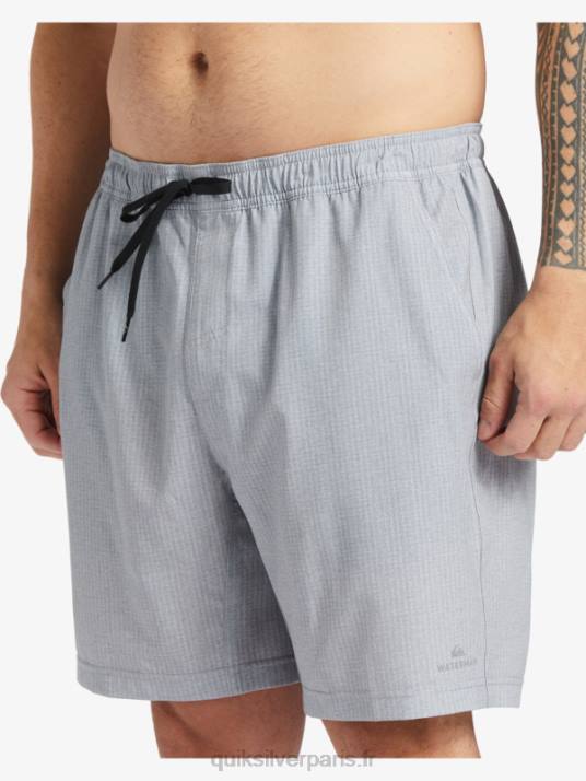 Hommes Quiksilver waterman after surf stretch 20 boardshort amphibie D6PT955 gris clair chiné