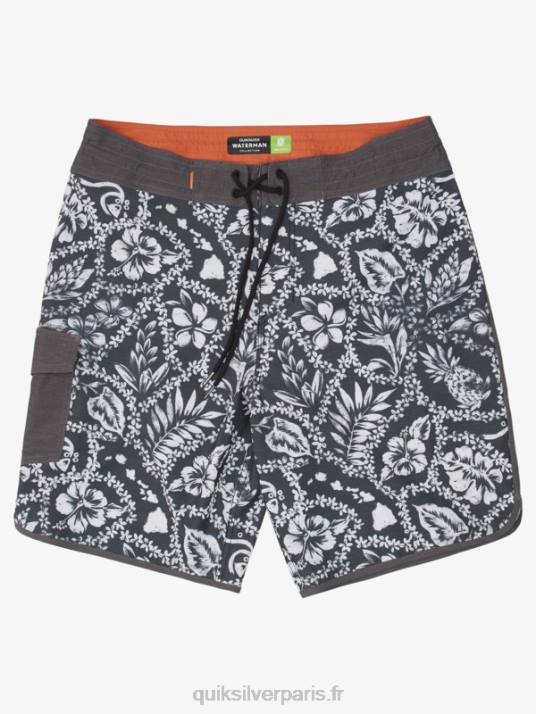 Hommes Quiksilver waterman arrival lei 20 boardshort festonné D6PT1417 lei d'arrivée noir