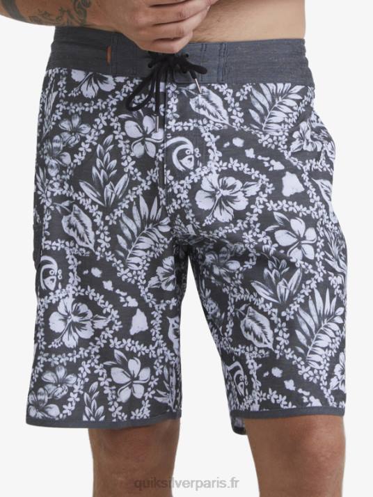 Hommes Quiksilver waterman arrival lei 20 boardshort festonné D6PT1417 lei d\'arrivée noir