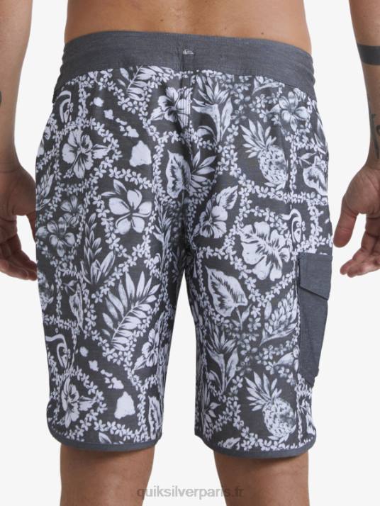 Hommes Quiksilver waterman arrival lei 20 boardshort festonné D6PT1417 lei d\'arrivée noir