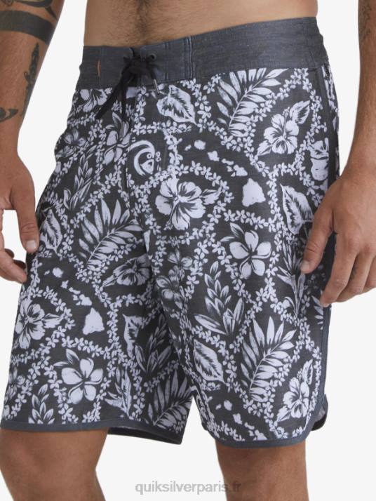 Hommes Quiksilver waterman arrival lei 20 boardshort festonné D6PT1417 lei d\'arrivée noir