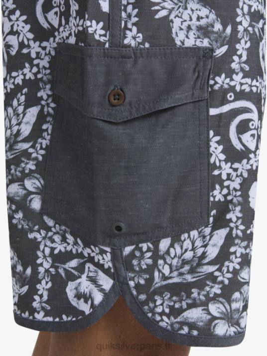 Hommes Quiksilver waterman arrival lei 20 boardshort festonné D6PT1417 lei d\'arrivée noir