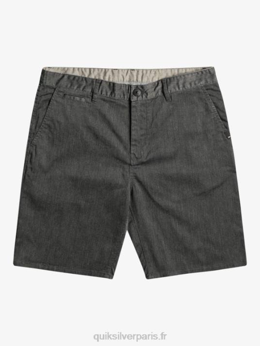 Hommes Quiksilver short chino stretch 20 daily union D6PT855 chiné gris foncé