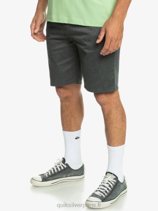 Hommes Quiksilver short chino stretch 20 daily union D6PT855 chiné gris foncé