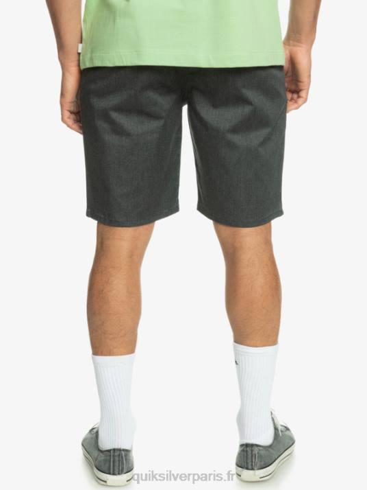 Hommes Quiksilver short chino stretch 20 daily union D6PT855 chiné gris foncé