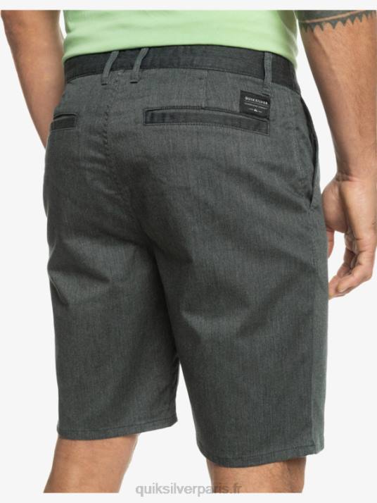 Hommes Quiksilver short chino stretch 20 daily union D6PT855 chiné gris foncé
