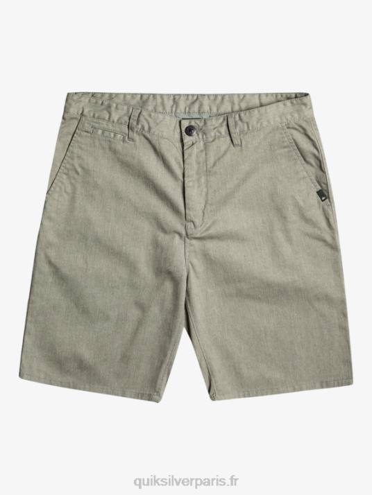 Hommes Quiksilver short chino stretch 20 daily union D6PT858 gris clair chiné