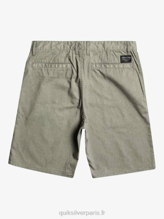 Hommes Quiksilver short chino stretch 20 daily union D6PT858 gris clair chiné