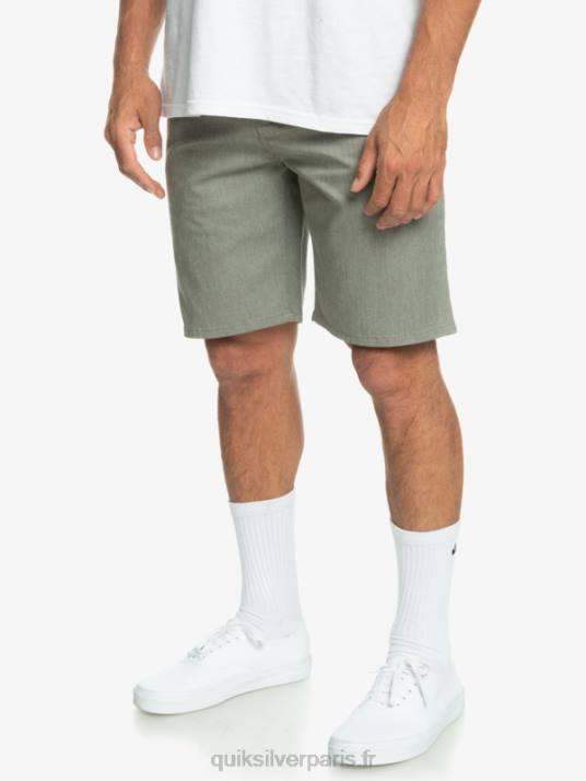 Hommes Quiksilver short chino stretch 20 daily union D6PT858 gris clair chiné
