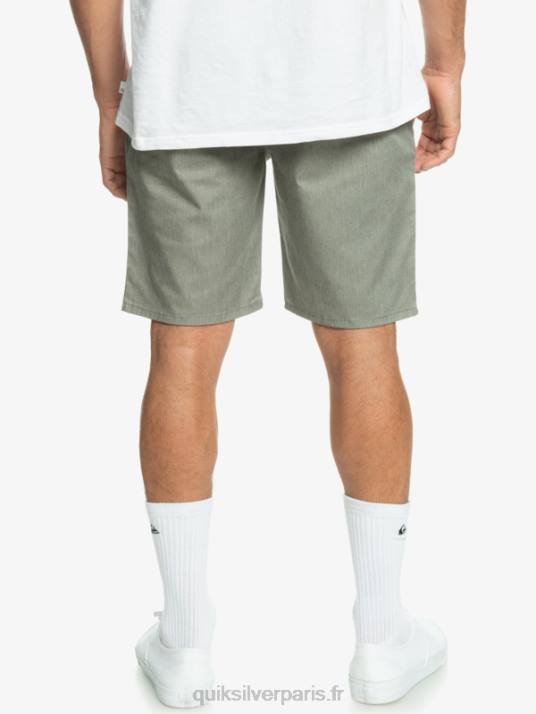 Hommes Quiksilver short chino stretch 20 daily union D6PT858 gris clair chiné