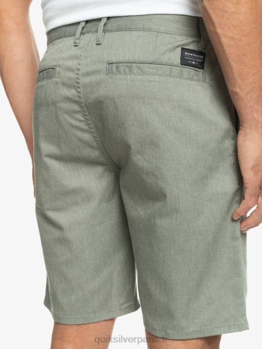 Hommes Quiksilver short chino stretch 20 daily union D6PT858 gris clair chiné