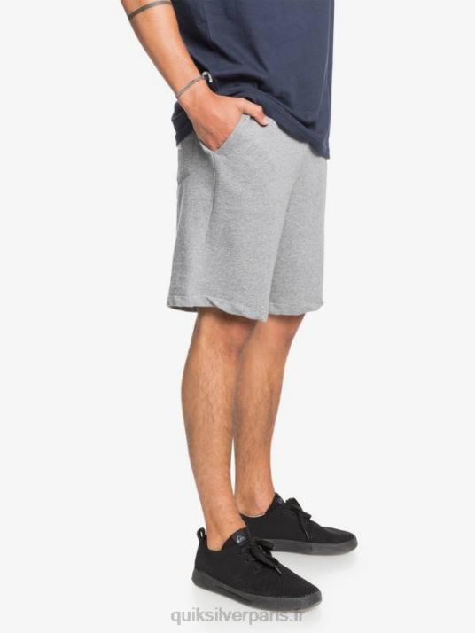 Hommes Quiksilver short de survêtement bio essentials 19 D6PT1659 gris clair chiné