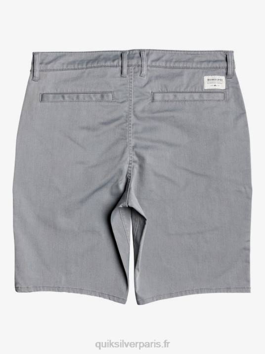 Hommes Quiksilver short de tous les jours union stretch 20 poches chino D6PT1312 gris clair chiné