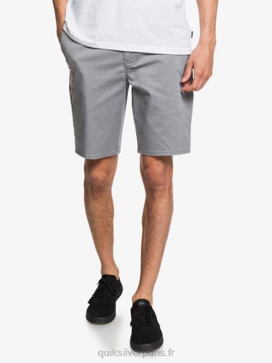 Hommes Quiksilver short de tous les jours union stretch 20 poches chino D6PT1312 gris clair chiné