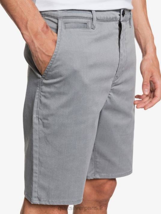 Hommes Quiksilver short de tous les jours union stretch 20 poches chino D6PT1312 gris clair chiné