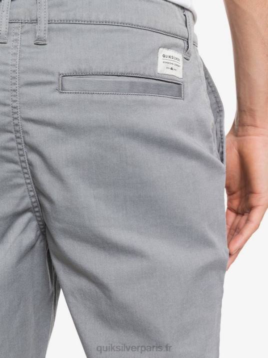 Hommes Quiksilver short de tous les jours union stretch 20 poches chino D6PT1312 gris clair chiné