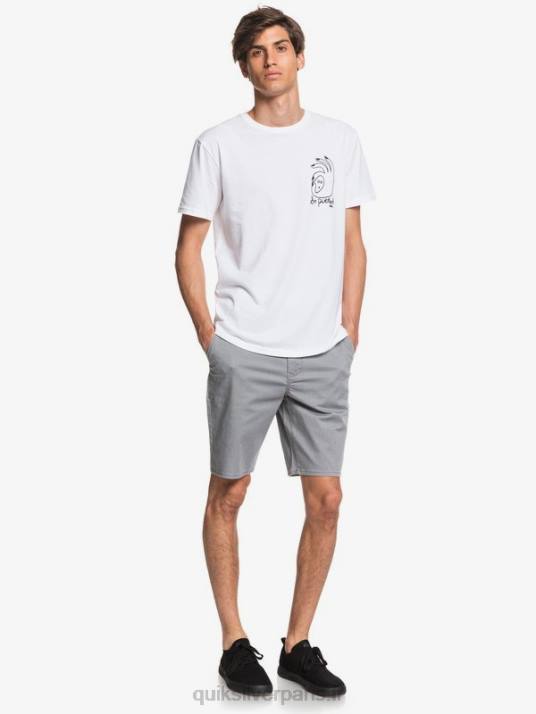 Hommes Quiksilver short de tous les jours union stretch 20 poches chino D6PT1312 gris clair chiné