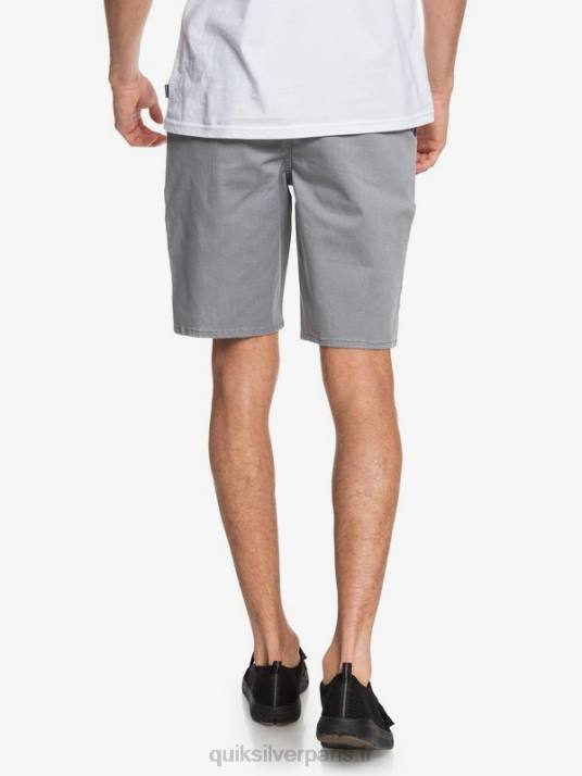 Hommes Quiksilver short de tous les jours union stretch 20 poches chino D6PT1312 gris clair chiné