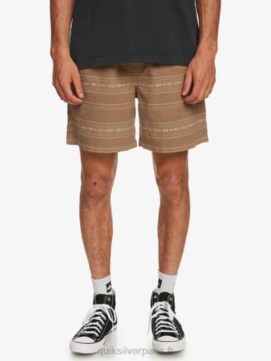 Hommes Quiksilver short en jacquard taxer D6PT421 mini jacquard gris olive
