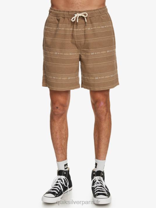 Hommes Quiksilver short en jacquard taxer D6PT421 mini jacquard gris olive