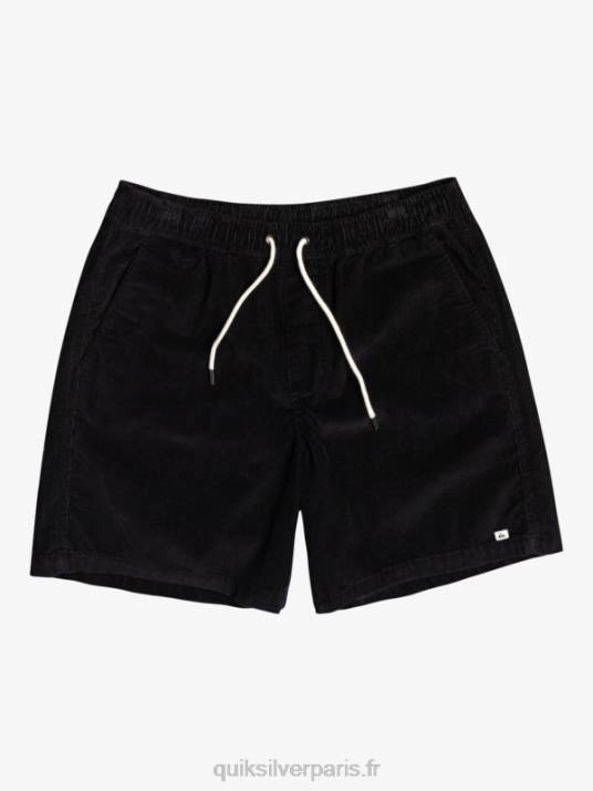 Hommes Quiksilver short en velours côtelé taxer D6PT360 noir